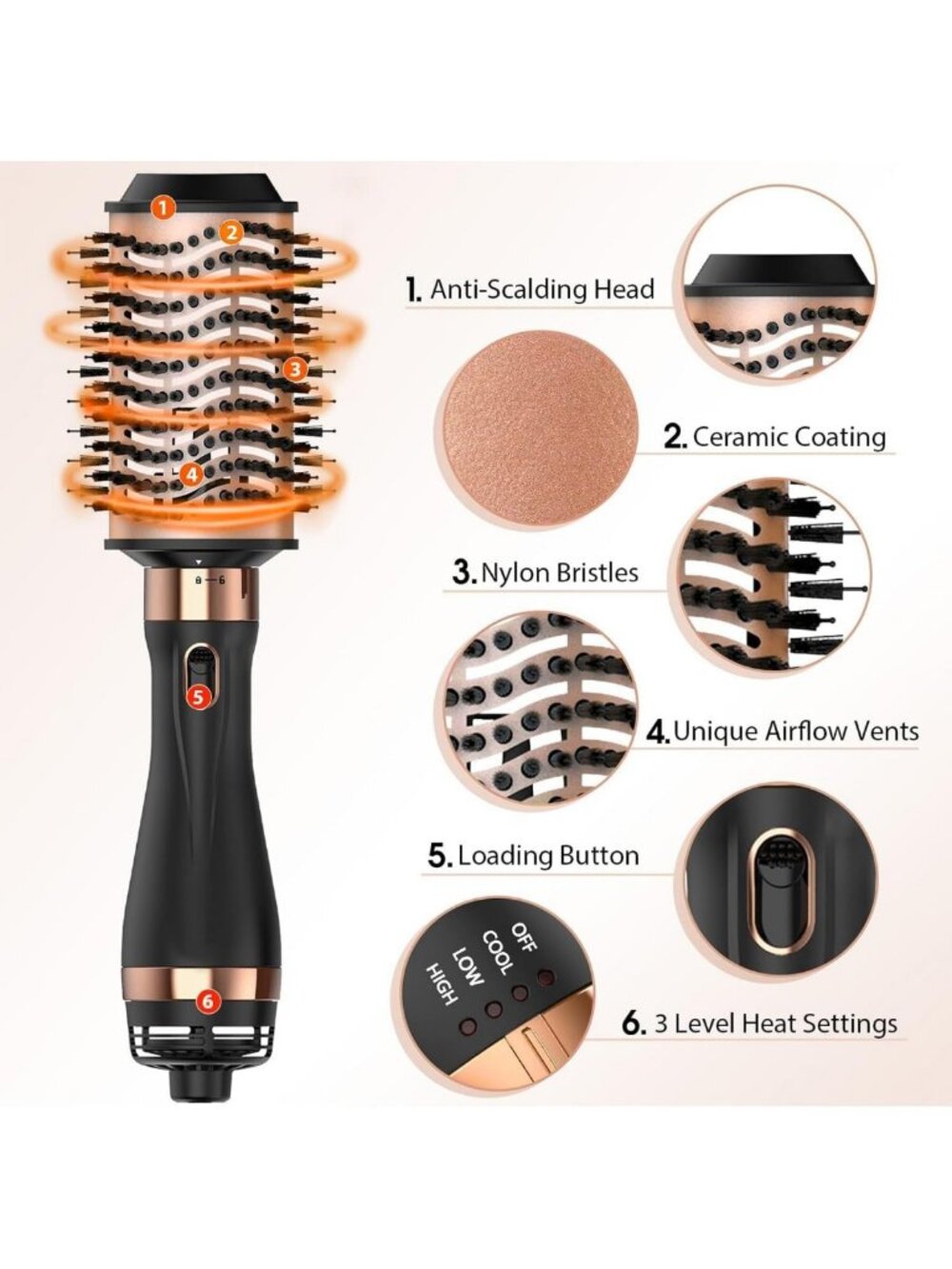 One-Step Hot Air Hair Dryer Brush for Effortless Styling & Reduced Damage - Picture 2 of 7